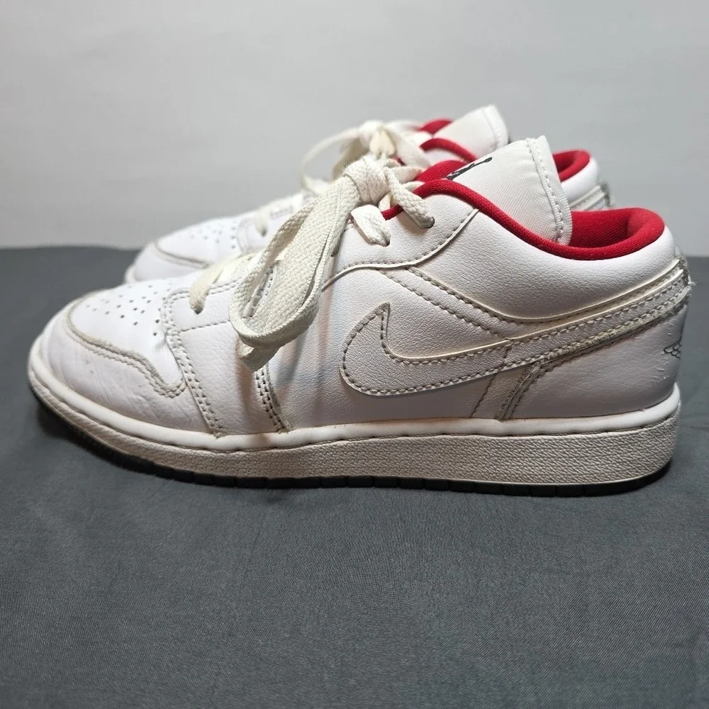 Air Jordan 1 Low‎ GS 'White Gym RedBoys Size US 4Y 553560-164